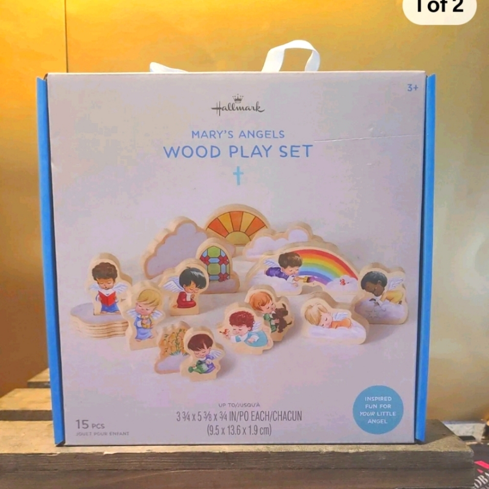 Hallmark Mary's Angels Wood Play Set 15 Piece NEW